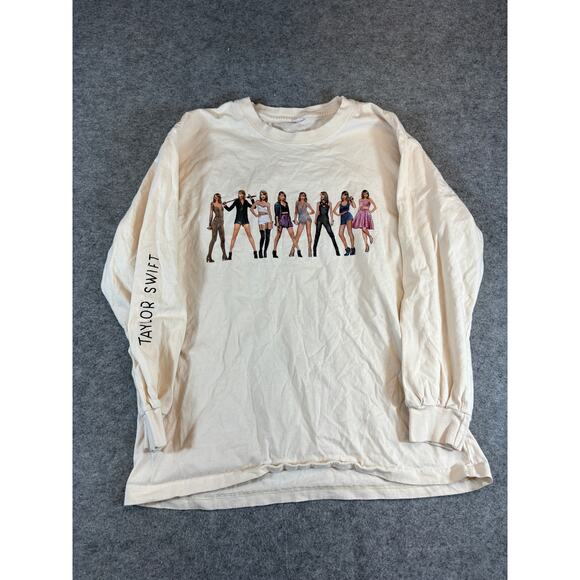 Taylor Swift 1989 Taylors Version Shirt Womens XS Cream Tour Long Sleeve Tee - Picture 1 of 10